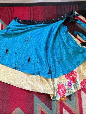 Floral & Paisley Wrap Skirt Dress